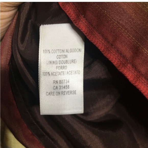 BCBGMaxazria red,yellow, rust, cream and brown striped skirt. - Picture 6 of 6